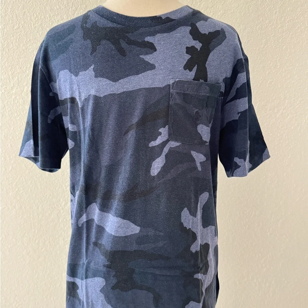 Polo Ralph Lauren Classic Fit Blue Camo Pocket Crewneck T-Shirt‎ Short Sleeve L